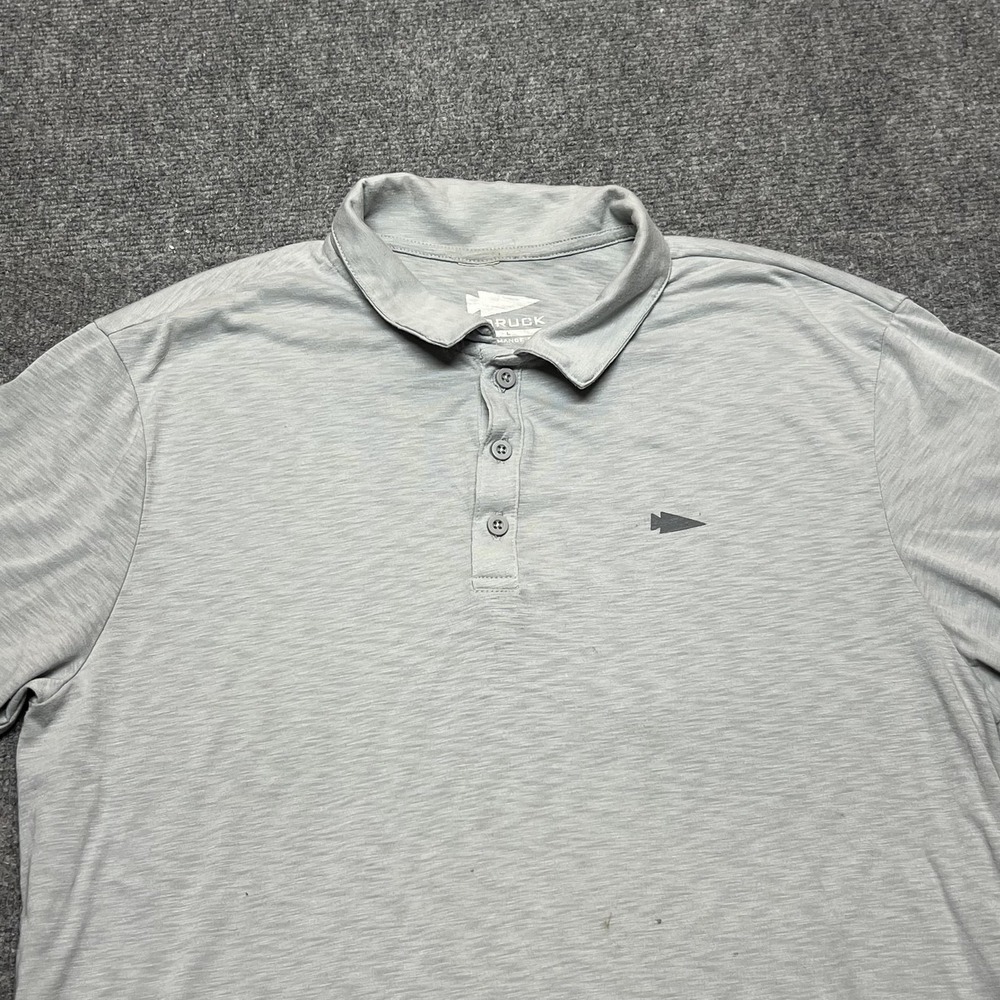 GORUCK Polo Shirt Mens Large Gray Performance Blend Moisture Wicking Active